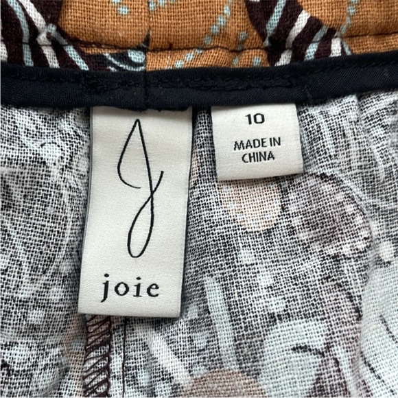 Joie Brown and Blue Floral Drawstring Waist Linen Blend
Shorts. Size 10. - Picture 10 of 13